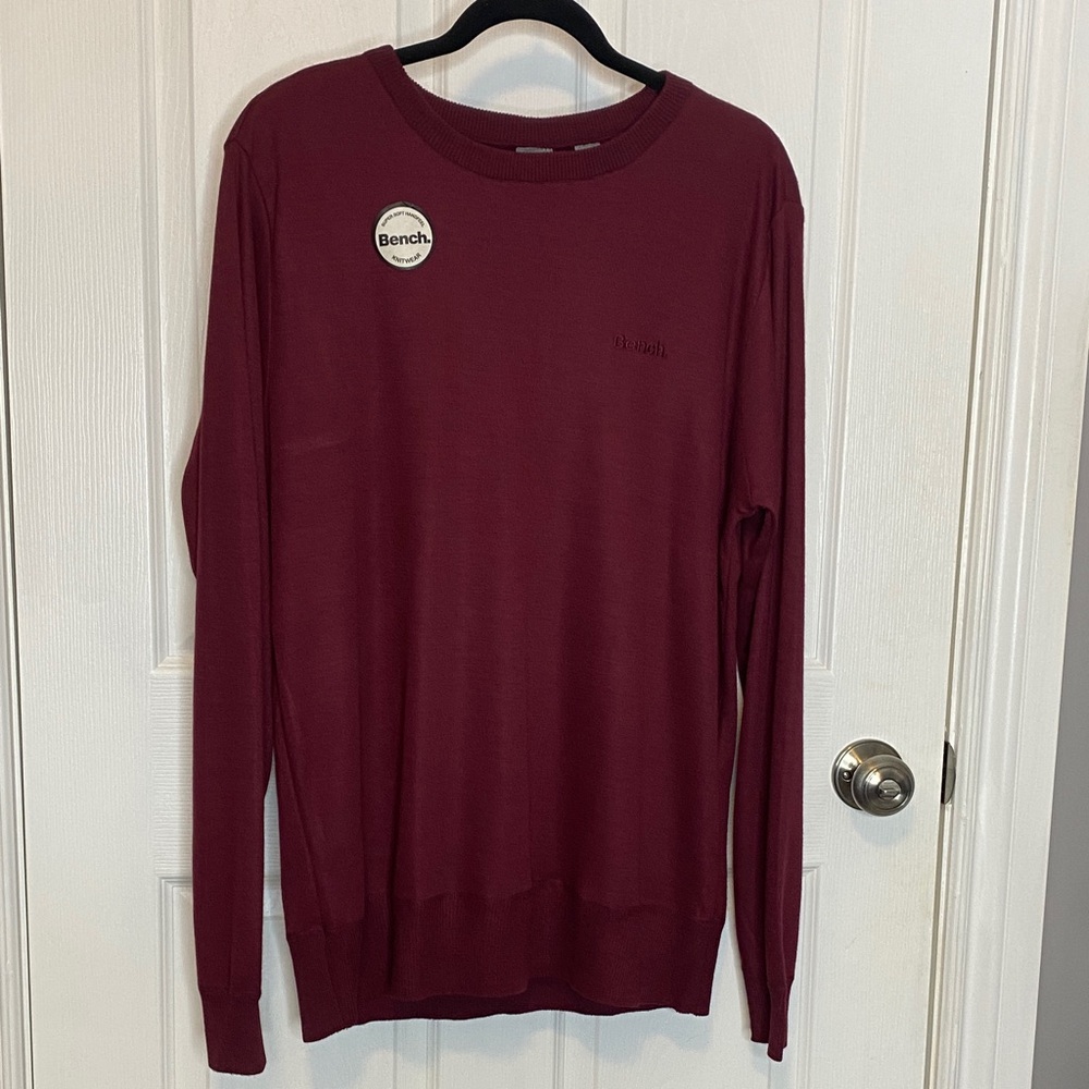 Bench Men's XL Burgundy Crewneck Knit Sweater Pullover Port Royale NWT - Picture 11 of 15